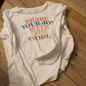 Old Navy White Long Sleeve Tee with Colorful Graphic